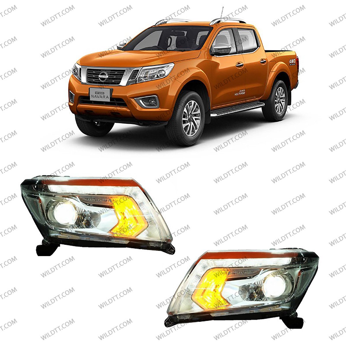 LED Headlights Nissan Navara NP300 2016-2021 - WildTT