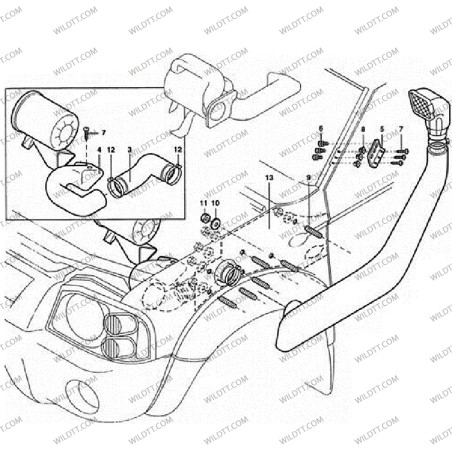 Schnorchel Nissan Navara D22 2002-2005 - WildTT