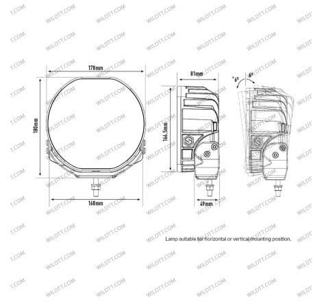 Faro LED Lazer Sentinel 18CM Elite - WildTT