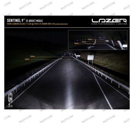 Lazer Sentinel 23CM (Black) LED Driving Light - WildTT