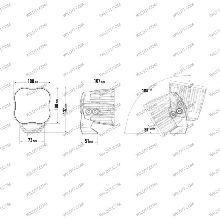 Faról LED Lazer RP Spot 11CM - WildTT