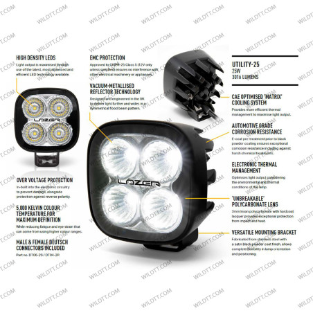 Lampe Frontale LED Lazer Utility 25 8CM - WildTT