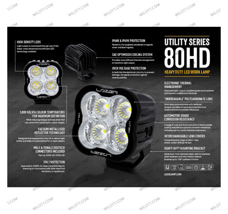 Faro LED Lazer Utility 80-HD 11CM - WildTT