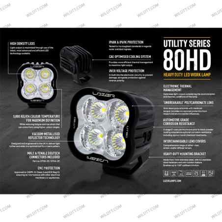 Faro LED Lazer Utility 80-HD 11CM - WildTT