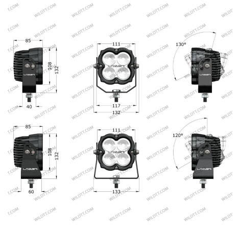 Lazer Utility 45 11CM LED Fernlicht - WildTT