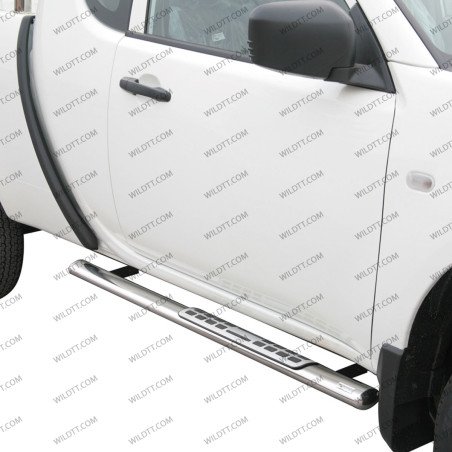 Marche Pieds Inox Ovales "Styling" Mitsubishi L200 CC 2010-2015 - WildTT