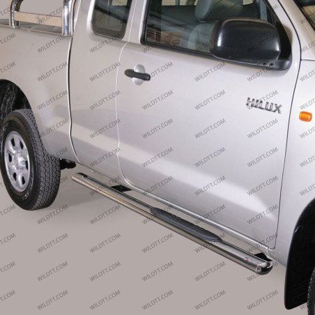 Marche Pieds Inox Ovales Toyota Hilux EC 2005-2016 - WildTT