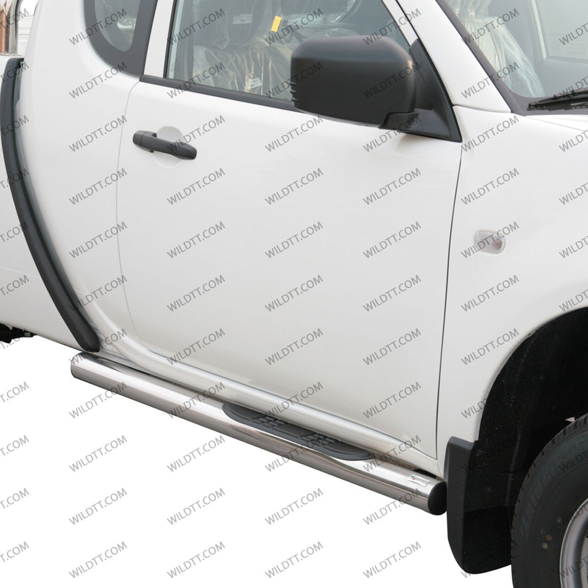 Pedana Inox Tubo 76MM Mitsubishi L200 CC 2010-2015 - WildTT