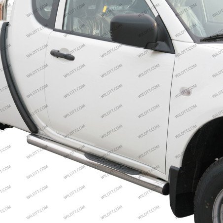 Side Steps Inox Tube 76MM Mitsubishi L200 CC 2010-2015 - WildTT