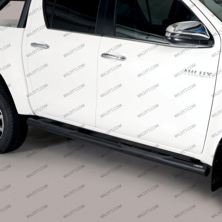 Estribos Inox Tubo 76MM Toyota Hilux EC 2016-2026 - WildTT
