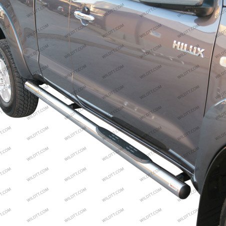 Side Steps Inox Tube 76MM Toyota Hilux EC 2005-2015 - WildTT