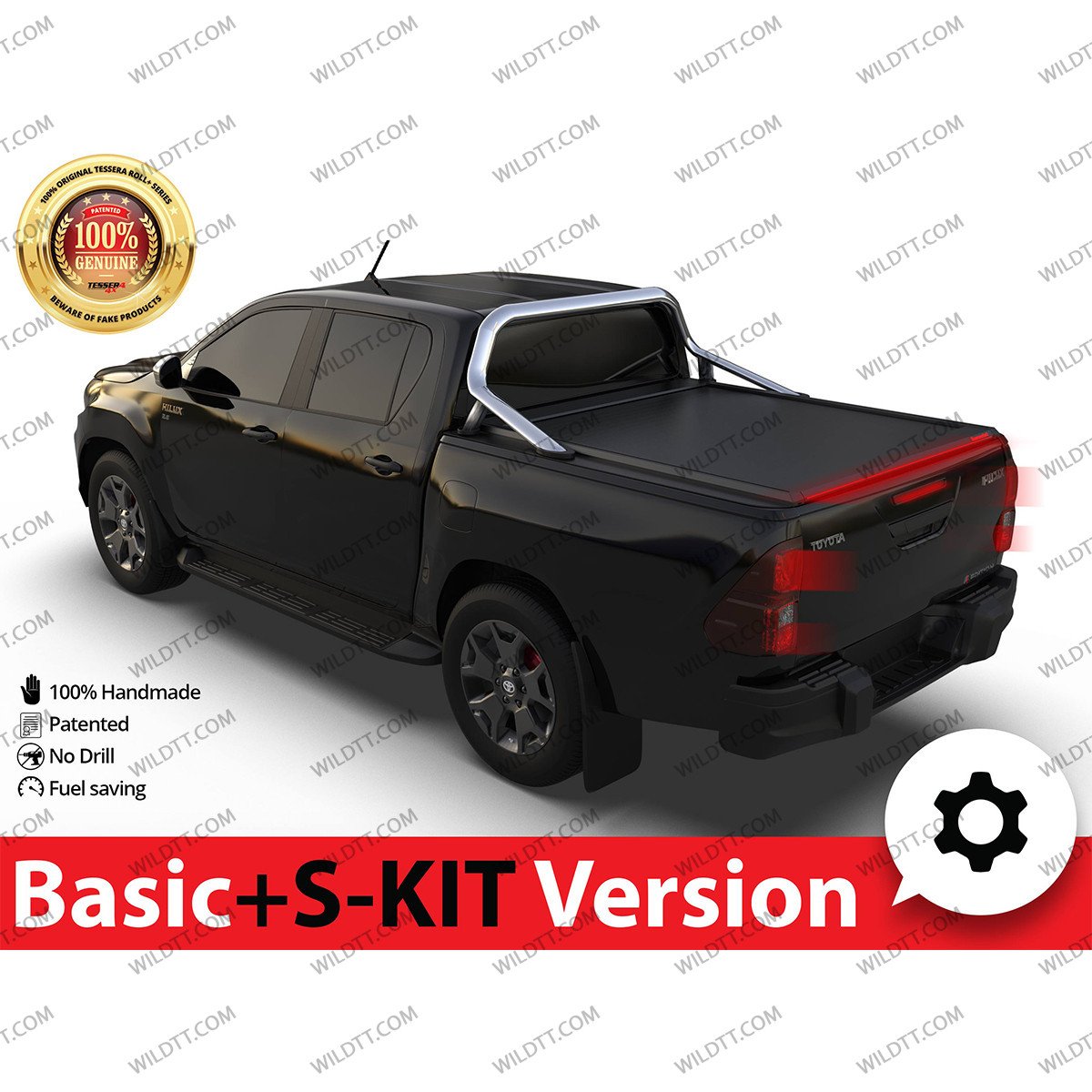 Top Roll Tessera Basic + S Kit C/ Soporte Rollbar OEM Toyota Hilux DC 2016-2026 - WildTT