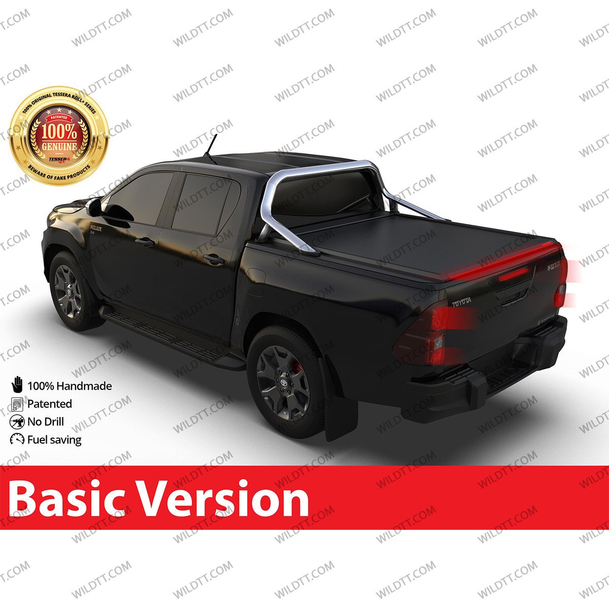 Top Roll Tessera Basic C/ Suporte Rollbar OEM Toyota Hilux DC 2016-2026 - WildTT