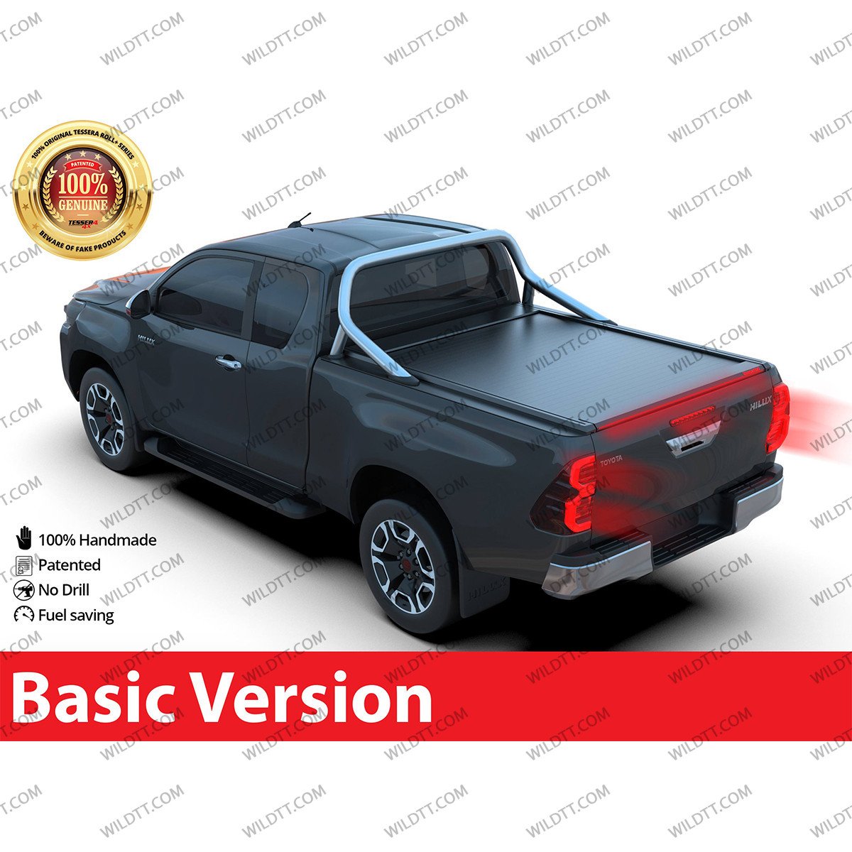 Top Roll Tessera Basic Mit OEM Überrollbügel Toyota Hilux EC 2016-2026 - WildTT