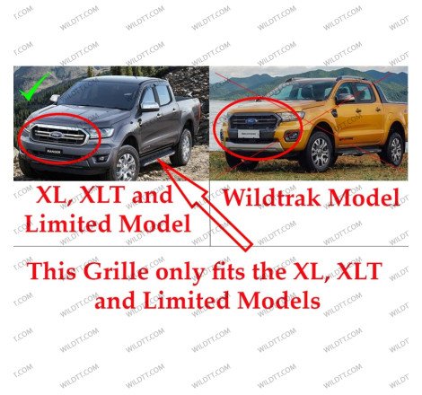 Grille de Radiateur "Redo" Ford Ranger XLT/Limited 2019-2022 - WildTT