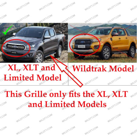 Grelha Radiador "Redo" Ford Ranger XLT/Limited 2019-2022 - WildTT