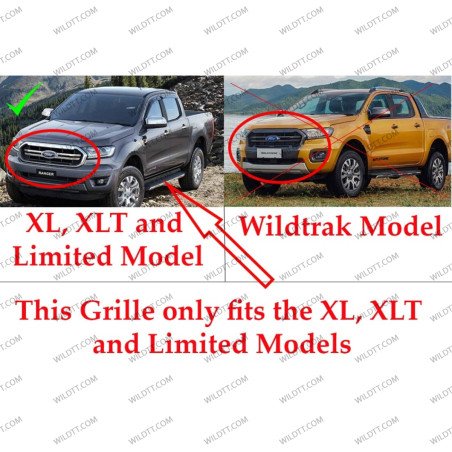 Radiator Grill "Redo" Ford Ranger XLT/Limited 2019-2022 - WildTT