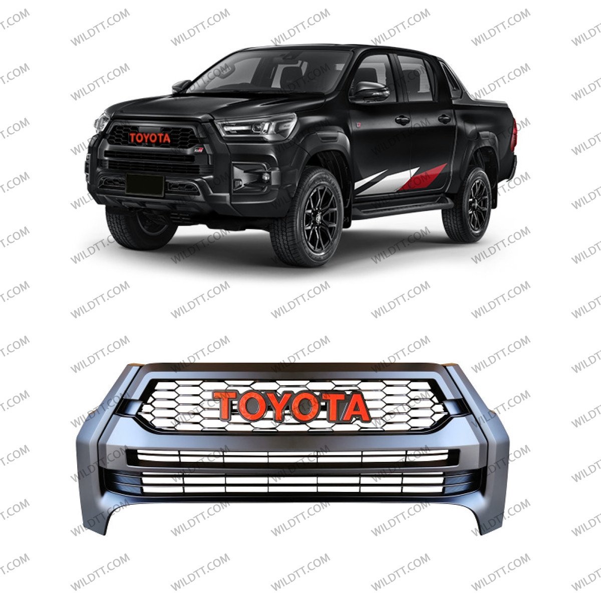 Grille de Radiateur "GR Sport" Toyota Hilux Invincible 2021+ - WildTT