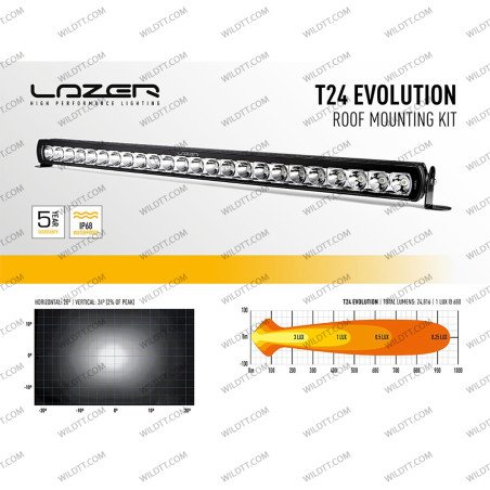 Barre LED Lazer Linear P/ Toit avec Barres de Toit Ford Ranger 2012-2022 - WildTT