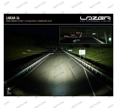 Barra LED Lazer Linear P/ Tejadilho C/ Barras de Tejadilho Ford Ranger 2012-2022 - WildTT