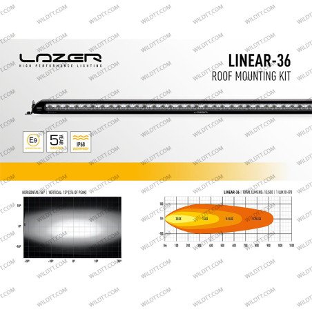 Barre LED Lazer Linear P/ Toit avec Barres de Toit Ford Ranger 2012-2022 - WildTT