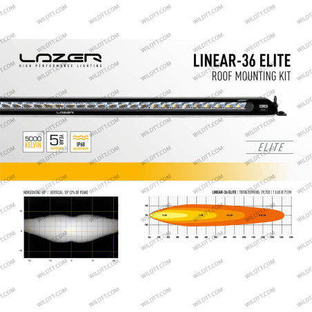 Barra LED Lazer Linear P/ Techo C/ Barras de Techo Ford Ranger 2012-2022 - WildTT