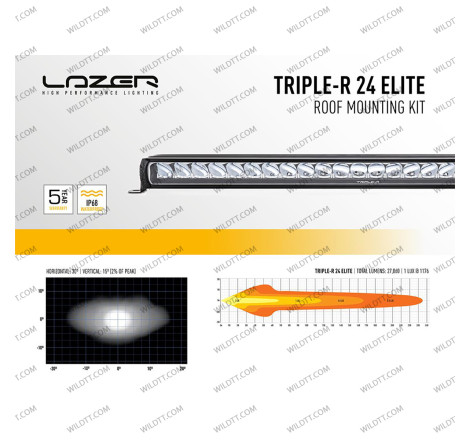 Lazer Linear LED LightBar for Roof W/O Roof Racks Ford Ranger/Raptor 2012+ - WildTT