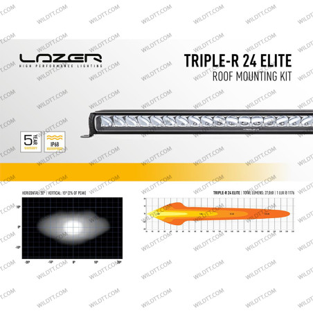 Barra LED Lazer Linear P/ Tejadilho S/ Barras de Tejadilho Ford Ranger/Raptor 2012+ - WildTT