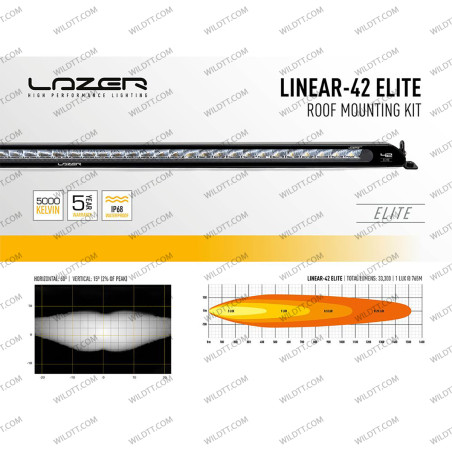 Barra LED Lazer Linear P/ Tejadilho S/ Barras de Tejadilho Ford Ranger/Raptor 2012+ - WildTT