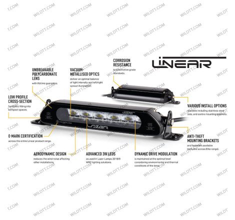 Lazer Linear LED LightBar für Dach mit Dachgepäckträger Nissan Navara NP300 2016-2021 - WildTT