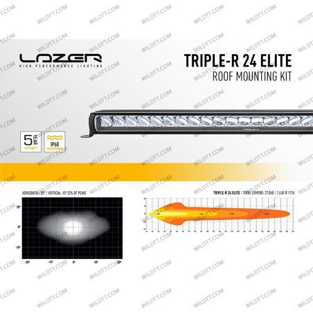 Barre LED Lazer Linear P/ Toit sans Barres de Toit Toyota Hilux 2016-2026 - WildTT