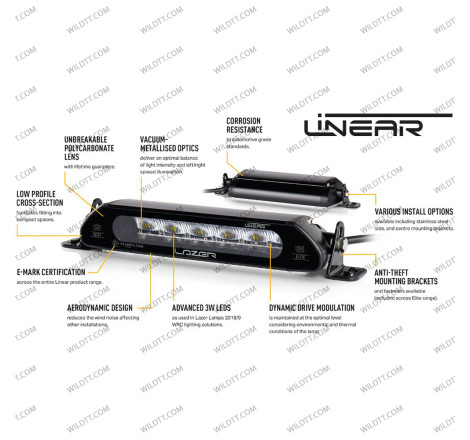 Barra LED Lazer Linear P/ Tejadilho S/ Barras de Tejadilho Toyota Hilux 2016-2026 - WildTT