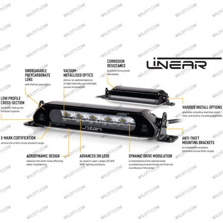 Barre LED Lazer Linear P/ Toit sans Barres de Toit Toyota Hilux 2016-2026 - WildTT