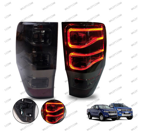 Luci Posteriori a LED Fumé Eagle Style Ford Ranger/Raptor 2012-2022 - WildTT