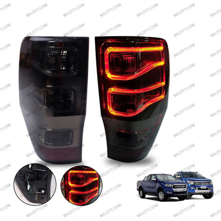 Luci Posteriori a LED Fumé Eagle Style Ford Ranger/Raptor 2012-2022 - WildTT