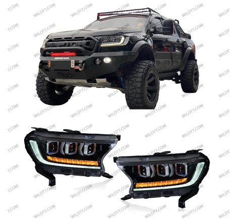 Faros LED Estilo Bugatti Ford Ranger 2016-2022 - WildTT