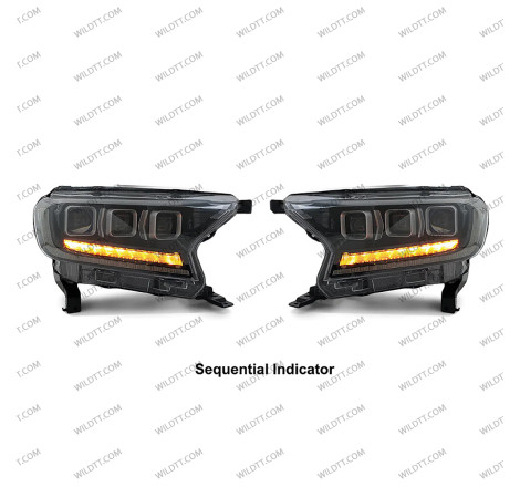 Faros LED Estilo Bugatti Ford Ranger 2016-2022 - WildTT