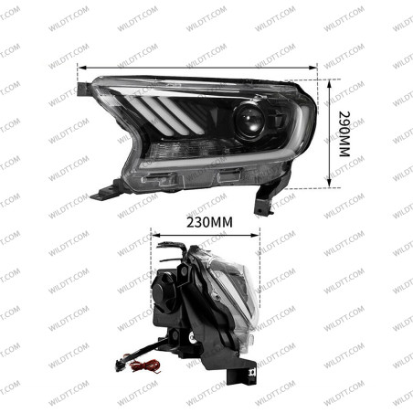 Fari LED Stile Mustang Ford Ranger 2016-2022 - WildTT