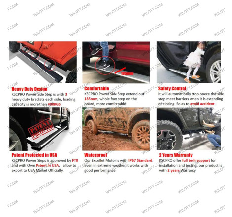 Marche Pieds Électriques Ford Ranger/Raptor DC 2012-2022 - WildTT