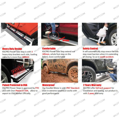 Marche Pieds Électriques Ford Ranger/Raptor DC 2012-2022 - WildTT