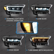 Faros LED Estilo Trijector Ford Ranger 2016-2022 - WildTT