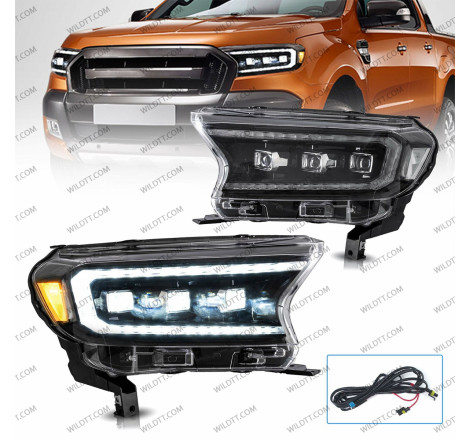 Fari LED Stile Trijector Ford Ranger 2016-2022 - WildTT