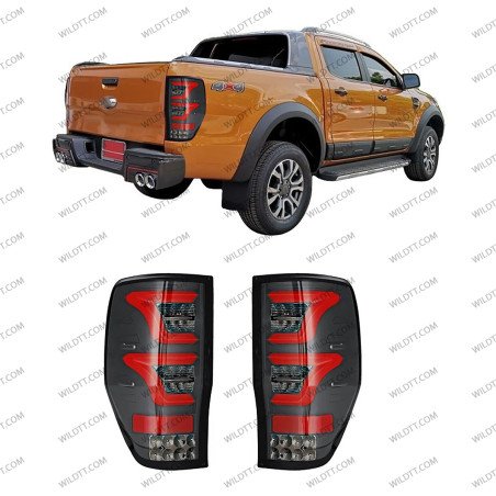 Luci Posteriori a LED Fumé Triple Style Ford Ranger/Raptor 2012-2022 - WildTT