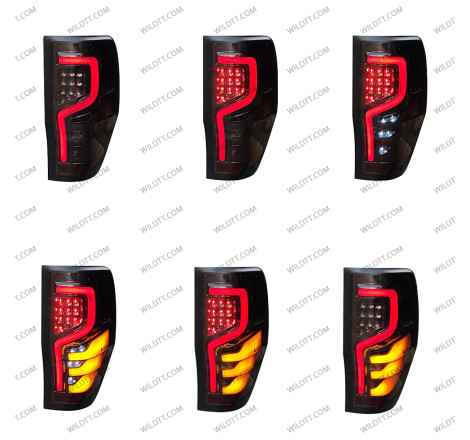 Pilotos Traseros Ahumados LED Treinta Style Ford Ranger/Raptor 2012-2022 - WildTT