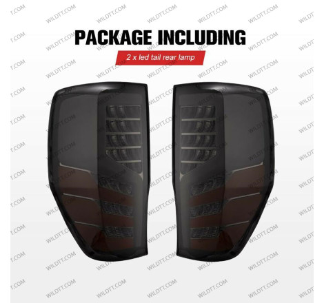 Smoked Led Tail Lights Treinta Style Ford Ranger/Raptor 2012-2022 - WildTT