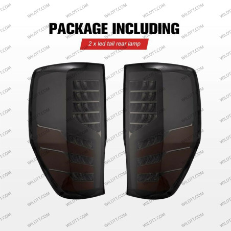 Smoked Led Tail Lights Treinta Style Ford Ranger/Raptor 2012-2022 - WildTT