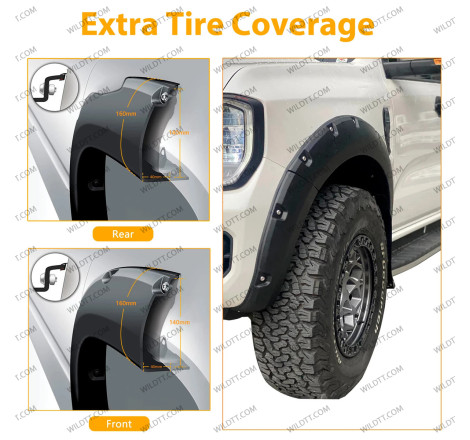 Fender Flares Ford Ranger Wildtrak DC 2023+ - WildTT