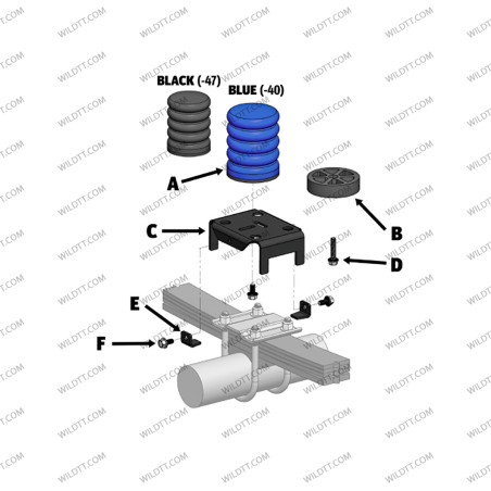 Rear SuperSprings 454KG Ford Ranger 2012-2022 - WildTT