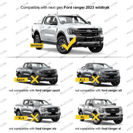 Abas Guarda-Lama Slim Ford Ranger Wildtrak DC 2023+ - WildTT