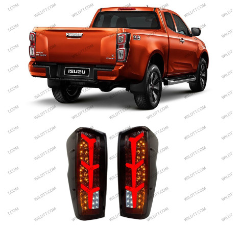 Luci Posteriori a LED Fumé Square Style Isuzu D-Max 2020+ - WildTT